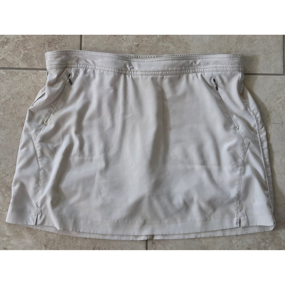 Danskin Now Womens Beige Active Skort Size L 12-14 Athletic Golf Tennis Skirt